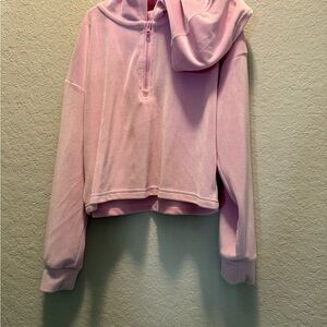 Yogalicious Girls Pink Velour Hoodie Sweater set Size 7 /8